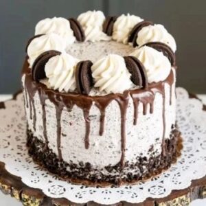 Cookies and cream Oreo cake with chocolate sponge Oreo buttercream and whole Oreos Sugar Dreams Bakery East Patchogue