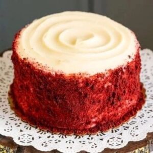Red velvet cake with cream cheese frosting and red velvet crumbs Sugar Dreams Bakery East Patchogue