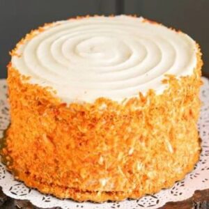 Carrot cake with cream cheese frosting and walnuts Sugar Dreams Bakery East Patchogue