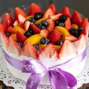 Tres leches cake with three milk soak vanilla custard dulce de leche and fresh fruit Sugar Dreams Bakery East Patchogue