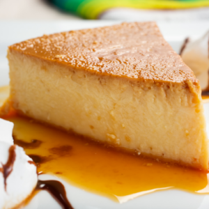 Flan dessert from Sugar Dreams Bakery in East Patchogue NY